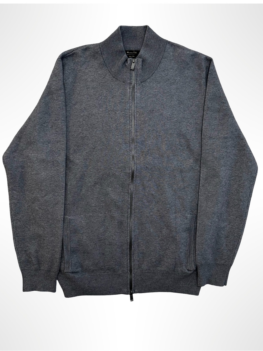 Massimo Dutti Full Zip Sweater Cardigan Charcoal Grey Size XXL
